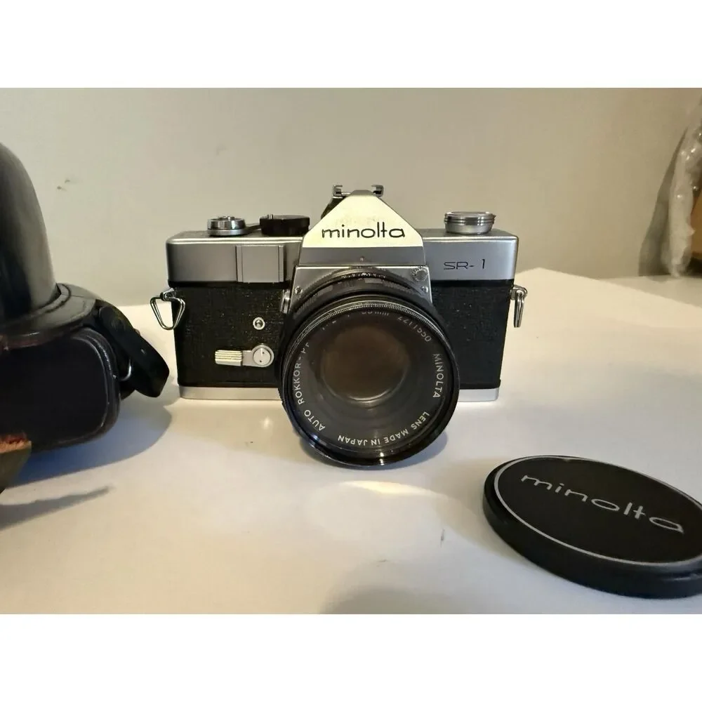 Minolta SR-1 35mm W/Rokkor-PF Auto 50mm Lens And Case
